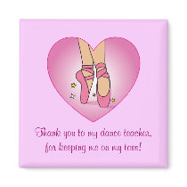 Dance Teacher Thank You: Ballet Shoes Refrigerator Magnets