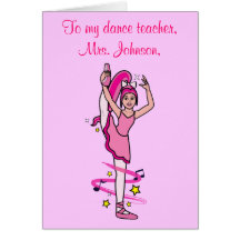 Dance Teacher Thank You Customizable Card