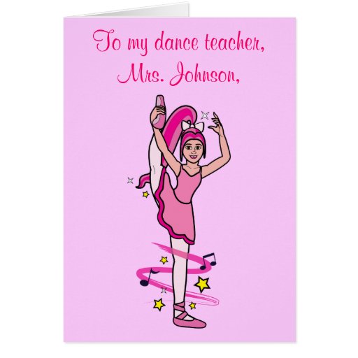 Dance Teacher Thank You Customizable Card Zazzle