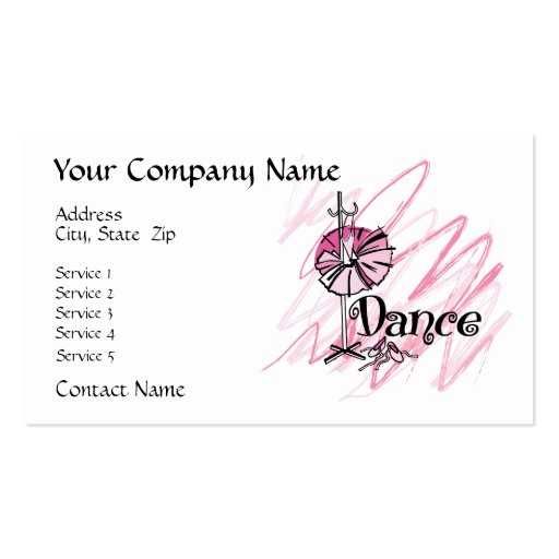 Dance Theme Business Card (front side)