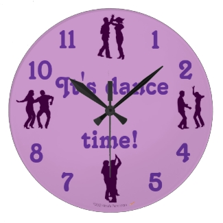 Dance Time Dance Poses Purple Clock With Numbers