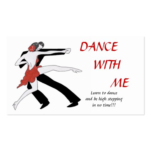 Dance With Me Business Cards (front side)