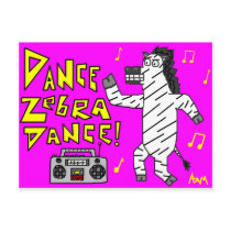 Dance Zebra Dance! Postcard