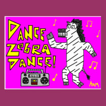 Dance Zebra Dance! Postcard postcards