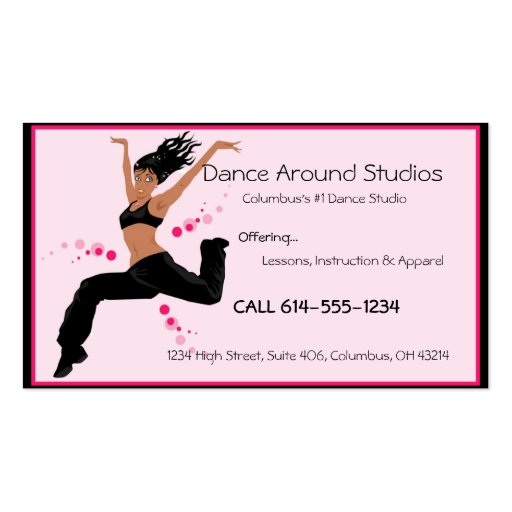 Dancer or Dance Studio Business Cards (front side)