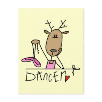 Dancer Reindeer Tshirts and Gifts postcards