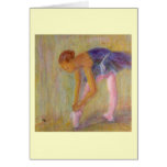 Dancer Tying Her Ballet Shoes, Card
