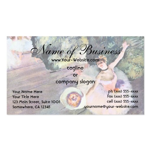 Dancer with a Bouquet of Flowers by Edgar Degas Business Card Templates (front side)