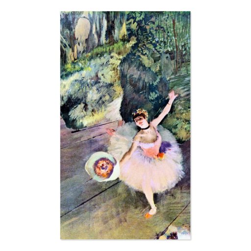 Dancer with a Bouquet of Flowers by Edgar Degas Business Card Templates (back side)