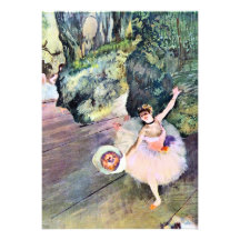 Dancer with a Bouquet of Flowers by Edgar Degas Invitations