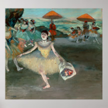 Dancer with bouquet, curtseying, 1877 posters