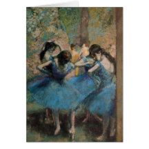 Dancers in blue, 1890 card