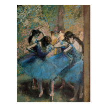 Dancers in blue, 1890 post card