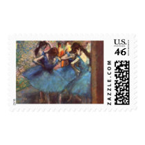 Dancers in Blue Postage Stamps