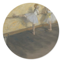 Dancers Paracticing At The Bar Round Stickers