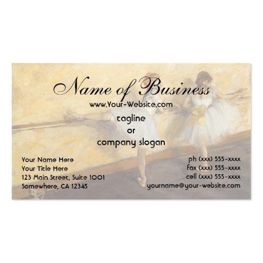Dancers Practicing at the Barre by Edgar Degas Business Card Template (front side)