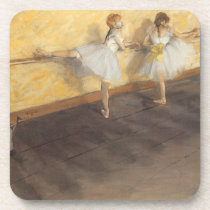 Dancers Practicing at the Barre by Edgar Degas Beverage Coasters