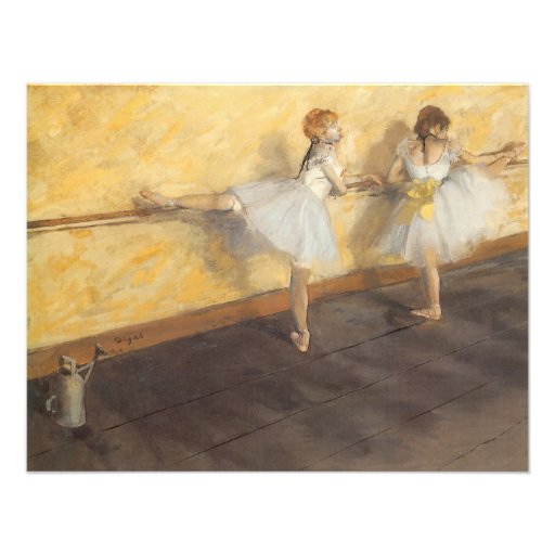 Dancers Practicing at the Barre by Edgar Degas Invitations