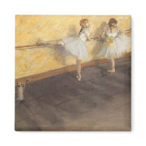 Dancers Practicing at the Barre by Edgar Degas Fridge Magnet