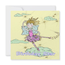 Dancin Miss  Pink Star Birthday Personalized Invitations