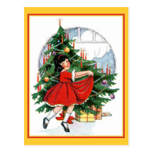 Dancing Around the Christmas Tree Postcards