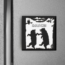 Dancing Bears Black Silhouette magnets