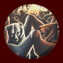 Dancing Bears Fridge Magnet Bear Art Gifts magnets