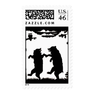 Dancing Bears Silhouette Stamp