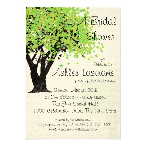 Dancing Blooms Tree Bridal Shower Invites