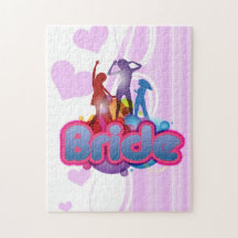 dancing blue pink bride to be future mrs gifts jigsaw puzzles