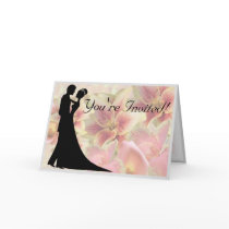 Dancing Bride & Groom Floral Card