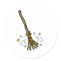 Dancing Broom Classic Round Sticker