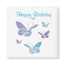 Dancing Butterflies, Happy Birthday magnets
