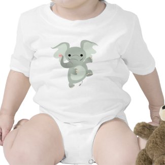 Dancing Cartoon Elephant Baby Apparel shirt