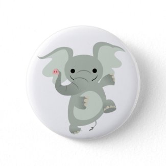 Dancing Cartoon Elephant Button Badge button