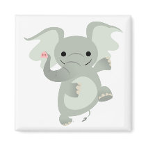 Dancing Cartoon Elephant Magnet by Lioness_Graphics Dancing Cartoon Elephant Magnet