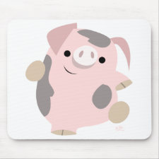 Dancing Cartoon Pig mousepad