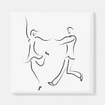 Dancing Couple Sketch Fridge Magnets