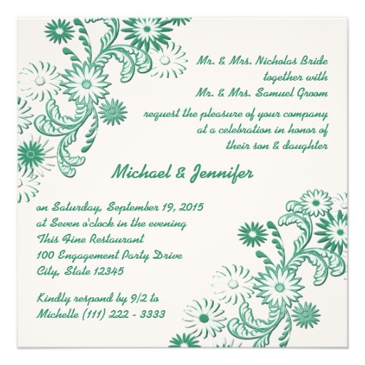 Dancing Daisies Engagement Party and Photo Custom Invites