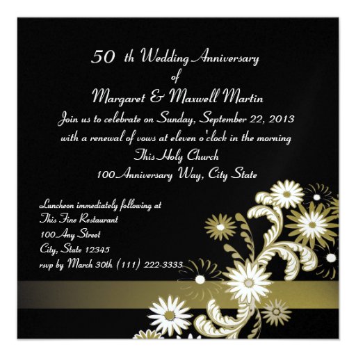 Dancing Daisies/ Golden Anniversary Personalized Invites