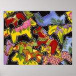 Dancing Dala Horses Poster