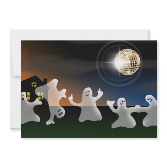 Dancing Disco Ghosts Halloween Party Invitations invitation