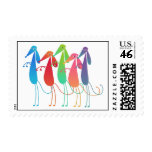 Dancing Dogs Conga Line Postage Stamp