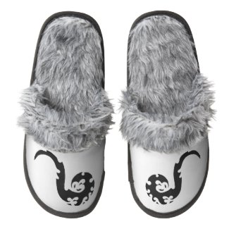 Dancing Dragon Pair of Fuzzy Slippers