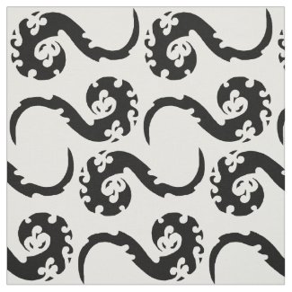 Dancing Dragons Abstract Fabric