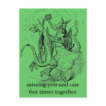Dancing Dragons postcard by AnnArkey Dancing Dragons postcard