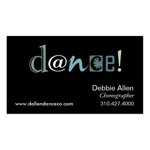 "Dancing Feet" - Choreographer, Dancer, Instructor Business Card (back side)