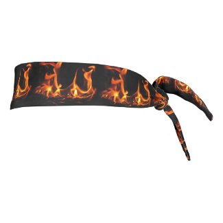 Dancing Fire Orange Black Abstract Tie Headband