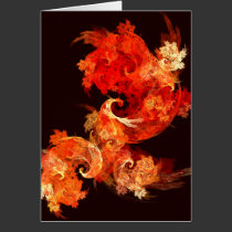 Dancing Firebirds Abstract Art Greeting Card cards