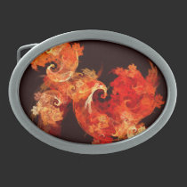 Dancing Firebirds Abstract Art belt buckles